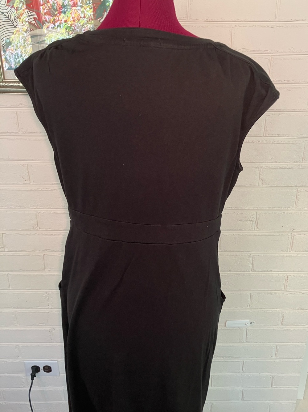Boden Black Cotton Modal Dress with Pockets - Size Medium (UK 14 US 10R) - Picture 4 of 7
